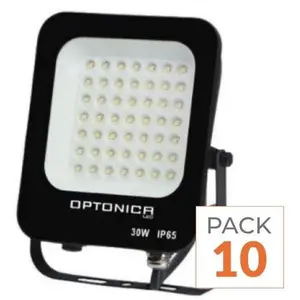 SILAMP LED-Außenleuchte, SMD, 30W, IP65, Schwarz - 10er-Pack - Kaltwei...