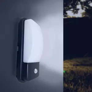 SILAMP Schwarze Wandleuchte für den Außenbereich LED IP65 20W mit Bewe...