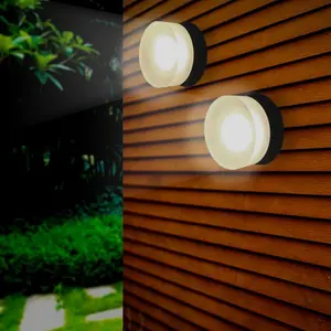 Wandleuchte Schwarz Rund LED IP65 12W - Neutralweiß 4000K - 5500K