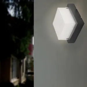 SILAMP Schwarze quadratische LED-Wandleuchte 12W IP65 - tralweiß 4000K...