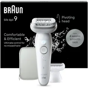 Braun Silk-épil 9 9-041, Silber, 40 Pinzette, MicroGrip, Akku, 100 - 2...