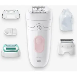 Braun Silk-épil 5 5-050, Pink, Weiß, 28 Pinzette, MicroGrip, Akku, 100...