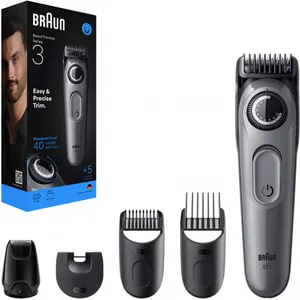 Braun BeardTrimmer 3 BT3560, Akku, Schwarz, Grau