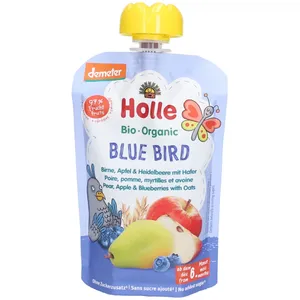 HOLLE Blue Bird Trinkflasche Birne, Apfel, Heidelbeere und Hafer bio 100 g günstig