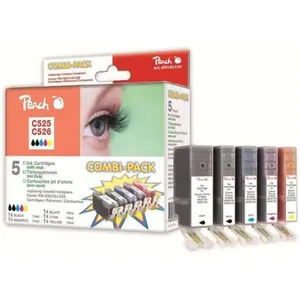 Peach C525/C526 bk, c, m, y, pbk Spar Pack Tintenpatronen, Schwarz, Cyan, Magenta, Gelb, 5 Stück(e), Multipack günstig