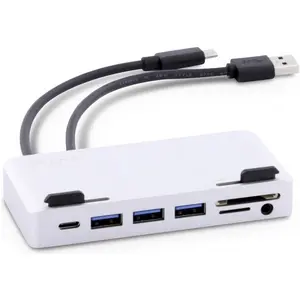 LMP Attach Hub (USB-C, 7 Ports), Dockingstation + USB Hub, Silber