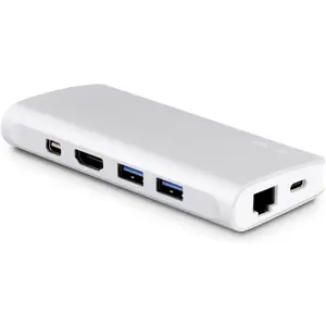 LMP Travel Dock (USB-C, 9 Ports), Dockingstation + USB Hub, Silber