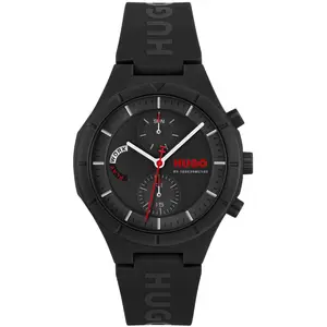 Hugo Boss Herrenuhr Lit Multi ultraleicht mit Datum und Wochentag, Schwarz, Kunststoff, Silikon günstig