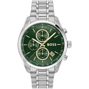 Hugo Boss Herren Armbanduhr 1514266 Chronograph Quarz Dunkelgrünes Zifferblatt günstig