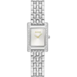 BOSS Zwei-Zeiger-Quarzwerk-Uhr für Damen Kollektion Lucy Precious mit Silbernes günstig