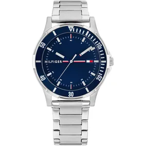 Tommy Hilfiger Jungen Uhr mit Blauem Zifferblatt, Edelstahlarmband, 34... günstig
