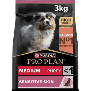 PRO PLAN Medium Puppy Sensitive Skin, Welpenfutter trocken, 4 x 3kg