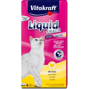 Vitakraft Katzensnack Cat Liquid Snack Huhn, 90g, Snack für: Katzen