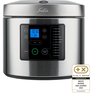 Solis Reiskocher & Dampfgarer, 850 W, 5L Volumen, 3D Heizsystem, Timer, Display günstig
