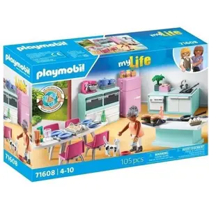 PLAYMOBIL Küche mit Kochinsel, My Life Architektenhaus, 105 Teile, 4+ ...