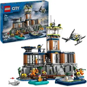 LEGO City Polizei-Gefängnisinsel auf Hoher See, Spielzeug mit Hubschra...