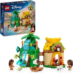 LEGO Disney Vaiana Miniatur Insel, Bauset mit Haus, Boot und 3 Figuren...