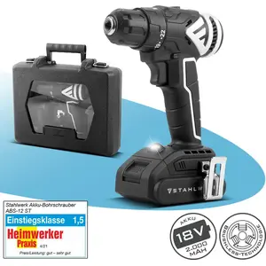 STAHLWERK Akkuschrauber mit 18 Volt   LED-Licht, Brushless-Technologie...