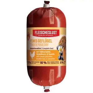 Fleischelust Salchicha De Aves Tiernas-800g Hundefutter