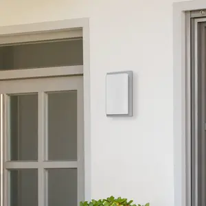 Außenwandleuchte 059, Edelstahl, Opalglas, 29 cm, IP44, E27