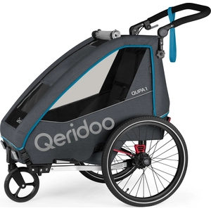 Qeridoo QUPA 1 - Kinderfahrradanhänger für 1 Kind, Farbe: Blue günstig