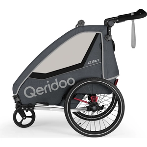 Qeridoo QUPA 2 - Kinderfahrradanhänger für 2 Kinder, Farbe: Grey günstig
