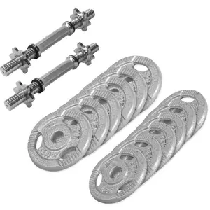 GORILLA SPORTS® Kurzhanteln 27,5 kg, 2er Set, Tri-Grip, 30 mm, Gusseisen | Mit 12 Hantelscheiben: 6 x 1,25 kg und 6 x 2,5 kg günstig