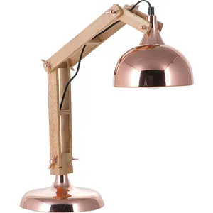 BELIANI Büroleuchte Kupfer Metall und Holz 53 cm Arm und Schirm verstellbar Kabel mit Schalter Industrie Look günstig