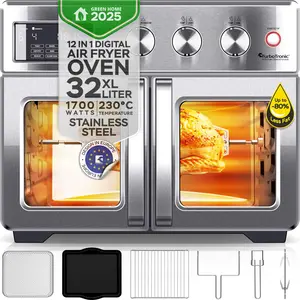 TurboTronic Heißluftofen   AFD32   4-in-1 Heißluftfritteuse XXL, 32 l,...