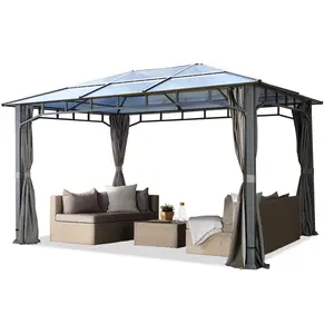 TOOLPORT Gartenpavillon 3x4 m wasserdicht ALU Deluxe Polycarbonat Dach... günstig
