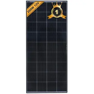 enjoy solar® Solarpanel monokristallines Solarmodul 200W 12V (schwarze...