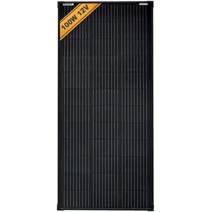 enjoy solar® Solarpanel monokristallines Solarmodul 100W 12V (FULL BLACK), 158,75mm Perc-Zellen, 0% MwSt.
