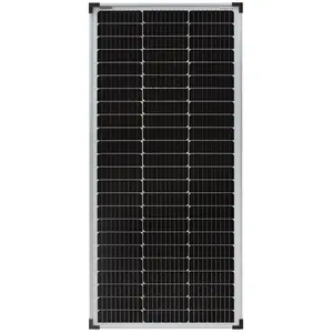 enjoy solar® Solarpanel klassisches monokristallines Solarmodul 100W 36V (silberner Rahmen), 166mm Perc-Zellen, 0% MwSt.