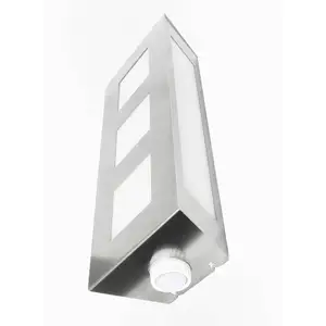 Außenwandlampe Trilo aus Edelstahl mit Sensor
