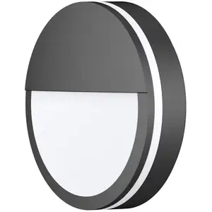 LED-Außenwandleuchte CMD 9085, anthrazit, Ø 25 cm, Blende