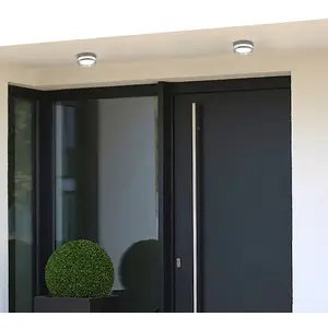 LED-Wandleuchte CMD 9054, anthrazit/klar, Ø 13 cm, CCT, IP65
