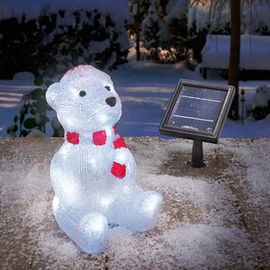 esotec Solarleuchte für außen Eisbär Willy Gartenfigur Weihnachten IP4...
