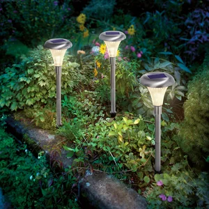 esotec Solar Steckleuchten 3-er Set Capri, 34 cm aus Edelstahl wetterf...