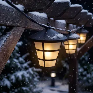 esotec Solar Lichterkette Asia Style mit 10 Laternen outdoor wetterfes...