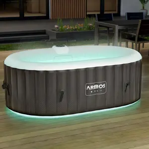 AREBOS Whirlpool aufblasbar 190x120 cm oval für 2 Personen mit Heizung...
