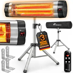 TRESKO Heizstrahler Infrarot 2500W mit Fernbedienung & Abdeckung | Wär... günstig