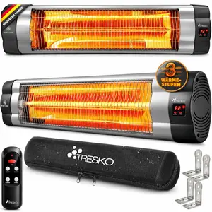 TRESKO Infrarot Heizstrahler 2500W silber mit Fernbedienung, Timer & A... günstig