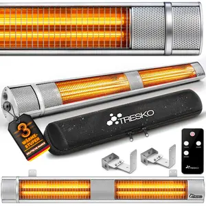 TRESKO Infrarot Heizstrahler 3000W Silber mit Fernbedienung & Abdeckun... günstig