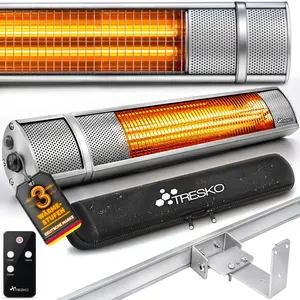 TRESKO Infrarot Heizstrahler 2000W Silber mit Fernbedienung & Abdeckun... günstig