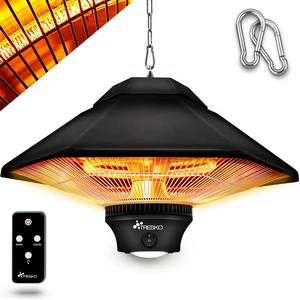 TRESKO Deckenheizstrahler Heizstrahler 1200W schwarz mit Fernbedienung...