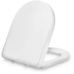Dombach® Premium Toilettendeckel mit Absenkautomatik Abnehmbar (Weiß) WC Sitz mit Absenkautomatik, Klodeckel mit Absenkautomatik, Klobrille, Toilettensitz, WC Deckel, Toilettenbrille Klobrille, D-Form günstig