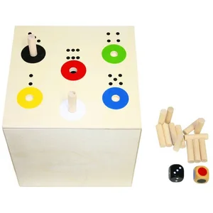 EDUPLAY Lernspielzeug "Ab in die BOX" - BIG mit 2 Würfel & 30 Holzstäb...