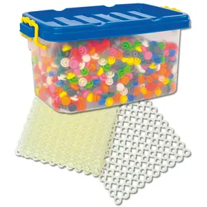 Knopfsteckspiel mit 1000 Knöpfen und 10 Steckplatten in Aufbewahrungsbox