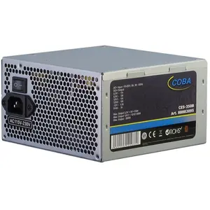 Intertech Coba CES-350W 82+ ATX Netzteil 350W Luefter 120mm 1x PCI E 6+2 polig 3xS ATA 1x EPS 8 polig 1x FD... (350 W), PC Netzteil, Silber