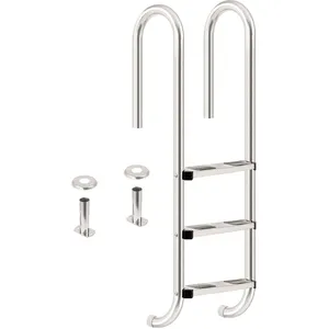 Zelsius Edelstahl Poolleiter mit 3 Stufen, 50 x 26,5 x 132 cm, mit Rut... günstig